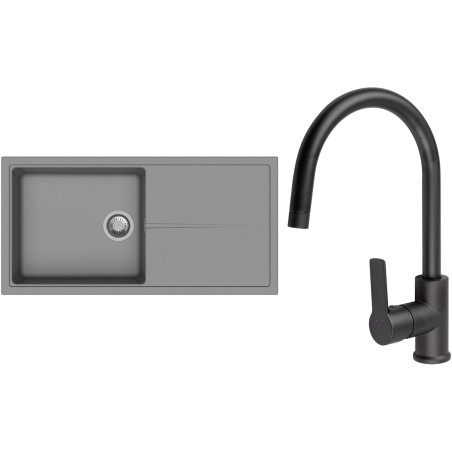 Set StrongSinks S3 (drez Labe 1000 Sivá + batéria Loira Čierna matná)