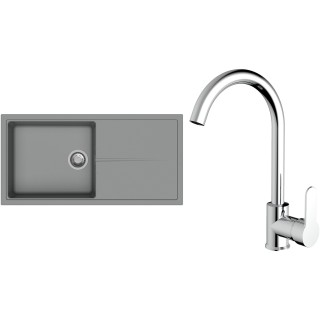 Set StrongSinks S3 (drez Labe 1000 Sivá + batéria Seina Chróm)