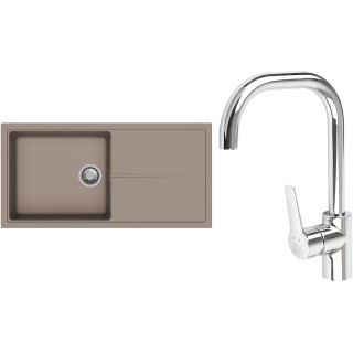 Set StrongSinks S3 (drez Labe 1000 Béžová + batéria Garonne Chróm)