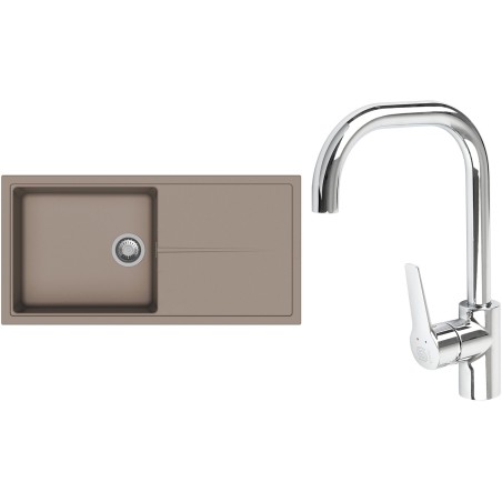 Set StrongSinks S3 (drez Labe 1000 Béžová + batéria Garonne Chróm)