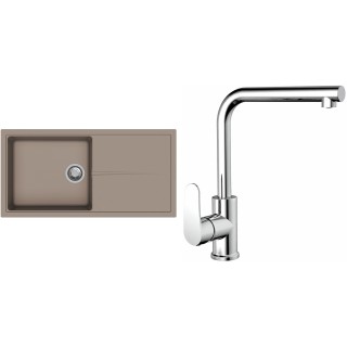 Set StrongSinks S3 (drez Labe 1000 Béžová + batéria Stréva Chróm)