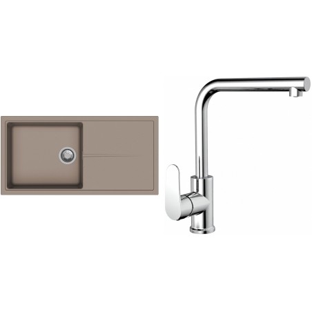 Set StrongSinks S3 (drez Labe 1000 Béžová + batéria Stréva Chróm)