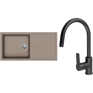 Set StrongSinks S3 (drez Labe 1000 Béžová + batéria Loira Čierna matná)