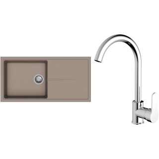 Set StrongSinks S3 (drez Labe 1000 Béžová + batéria Seina Chróm)