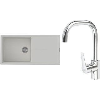 Set StrongSinks S3 (drez Labe 1000 Biela + batéria Garonne Chróm)