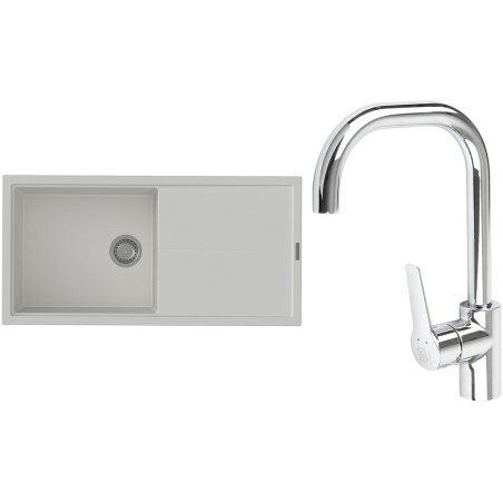 Set StrongSinks S3 (drez Labe 1000 Biela + batéria Garonne Chróm)