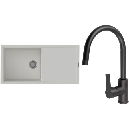 Set StrongSinks S3 (drez Labe 1000 Biela + batéria Loira Čierna matná)