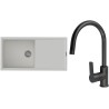Set StrongSinks S3 (drez Labe 1000 Biela + batéria Loira Čierna matná)