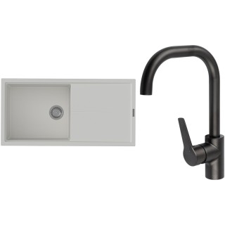 Set StrongSinks S3 (drez Labe 1000 Biela + batéria Garonne Čierna matná)