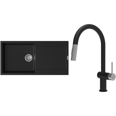 Set StrongSinks S3 (drez Zala 1000 Čierna + batéria Neris Čierna matná, nerezová koncovka)
