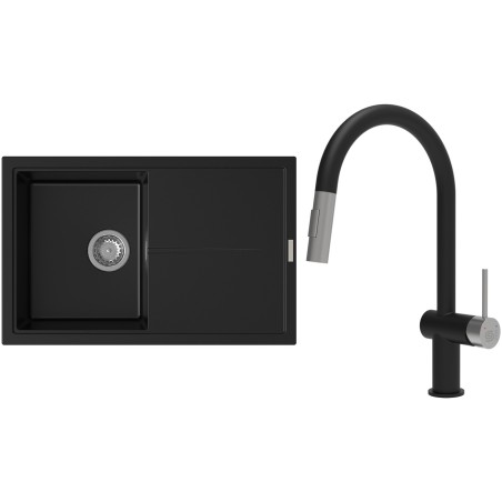 Set StrongSinks S3 (drez Labe 780 Čierna + batéria Neris Čierna matná, nerezová koncovka)