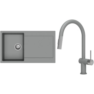 Set StrongSinks S3 (drez Zala 860 Sivá + batéria Neris Sivá, nerezová koncovka)