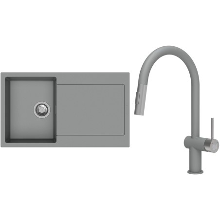 Set StrongSinks S3 (drez Zala 860 Sivá + batéria Neris Sivá, nerezová koncovka)