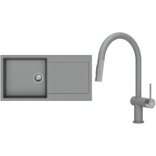Set StrongSinks S3 (drez Zala 1000 Sivá + batéria Neris Sivá, nerezová koncovka)