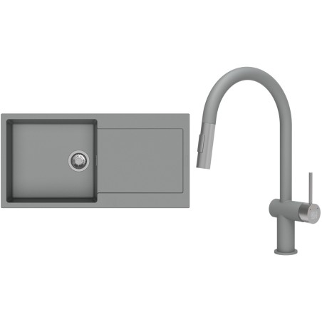 Set StrongSinks S3 (drez Zala 1000 Sivá + batéria Neris Sivá, nerezová koncovka)