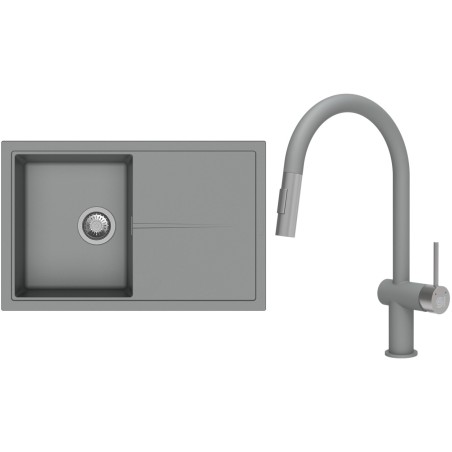 Set StrongSinks S3 (drez Labe 780 Sivá + batéria Neris Sivá, nerezová koncovka)