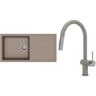 Set StrongSinks S3 (drez Labe 1000 Béžová + batéria Neris Béžová, nerezová koncovka)