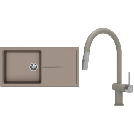 Set StrongSinks S3 (drez Labe 1000 Béžová + batéria Neris Béžová, nerezová koncovka)