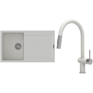 Set StrongSinks S3 (drez Zala 860 Biela + batéria Neris Biela, nerezová koncovka)