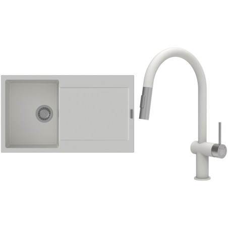 Set StrongSinks S3 (drez Zala 860 Biela + batéria Neris Biela, nerezová koncovka)