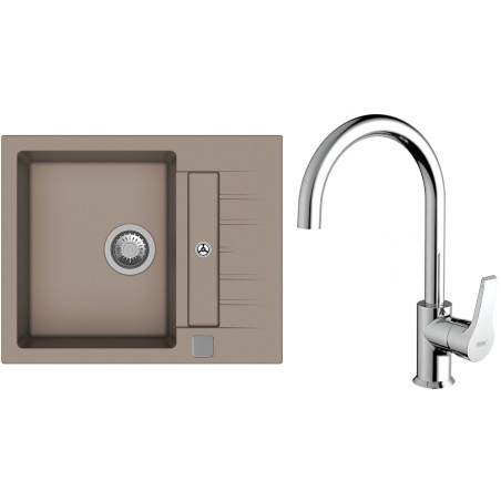 Set StrongSinks S3 (drez Vardar 615 Béžová + batéria Rhona Chróm)