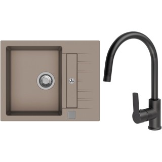 Set StrongSinks S3 (drez Vardar 615 Béžová + batéria Loira Čierna matná)