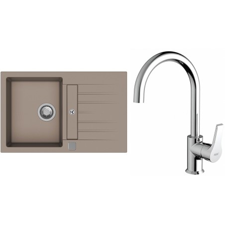 Set StrongSinks S3 (drez Vardar 780 Béžová + batéria Rhona Chróm)