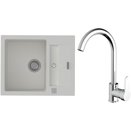 Set StrongSinks S3 (drez Vardar 615 Biela + batéria Seina Chróm)