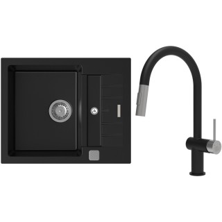 Set StrongSinks S3 (drez Vardar 615 Čierna + batéria Neris Čierna matná, nerezová koncovka)