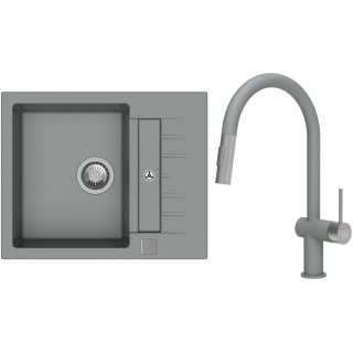 Set StrongSinks S3 (drez Vardar 615 Sivá + batéria Neris Sivá, nerezová koncovka)