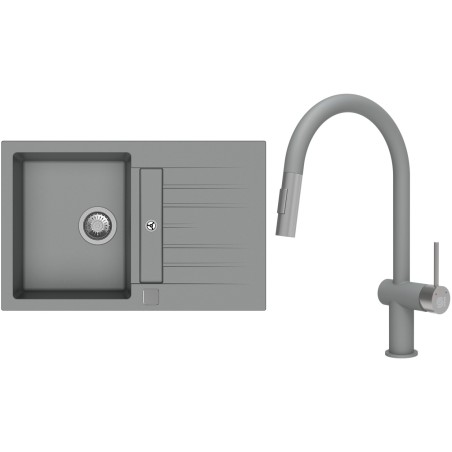 Set StrongSinks S3 (drez Vardar 780 Sivá + batéria Neris Sivá, nerezová koncovka)