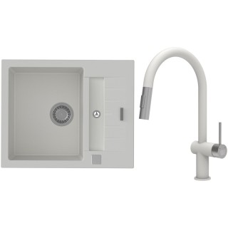 Set StrongSinks S3 (drez Vardar 615 Biela + batéria Neris Biela, nerezová koncovka)