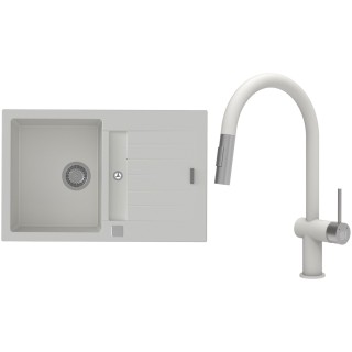 Set StrongSinks S3 (drez Vardar 780 Biela + batéria Neris Biela, nerezová koncovka)