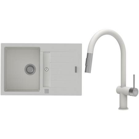 Set StrongSinks S3 (drez Vardar 780 Biela + batéria Neris Biela, nerezová koncovka)