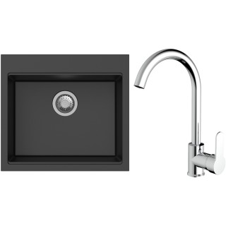 Set StrongSinks S3 (drez Ipel 560 Čierna + batéria Seina Chróm)