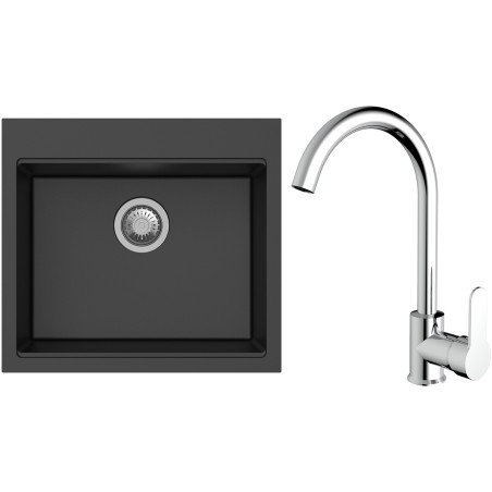 Set StrongSinks S3 (drez Ipel 560 Čierna + batéria Seina Chróm)