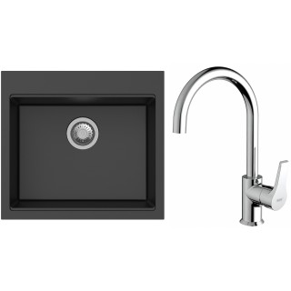 Set StrongSinks S3 (drez Ipel 560 Čierna + batéria Rhona Chróm)