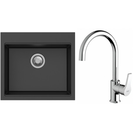 Set StrongSinks S3 (drez Ipel 560 Čierna + batéria Rhona Chróm)
