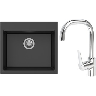 Set StrongSinks S3 (drez Ipel 560 Čierna + batéria Garonne Chróm)