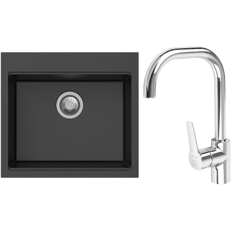 Set StrongSinks S3 (drez Ipel 560 Čierna + batéria Garonne Chróm)