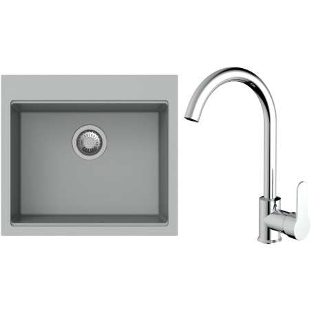 Set StrongSinks S3 (drez Ipel 560 Sivá + batéria Seina Chróm)