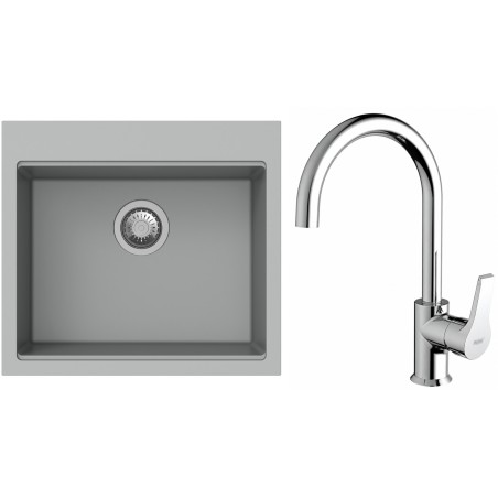 Set StrongSinks S3 (drez Ipel 560 Sivá + batéria Rhona Chróm)