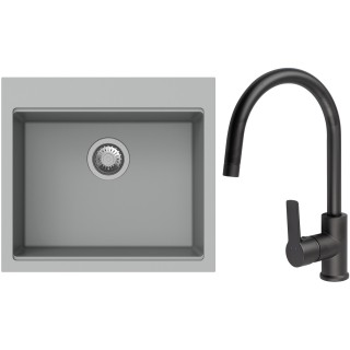 Set StrongSinks S3 (drez Ipel 560 Sivá + batéria Loira Čierna matná)