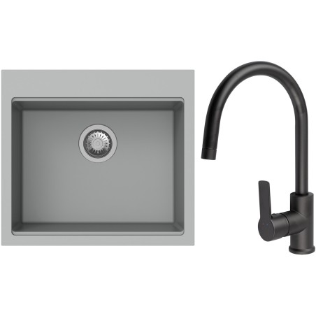Set StrongSinks S3 (drez Ipel 560 Sivá + batéria Loira Čierna matná)