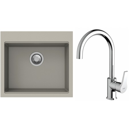 Set StrongSinks S3 (drez Ipel 560 Béžová + batéria Rhona Chróm)