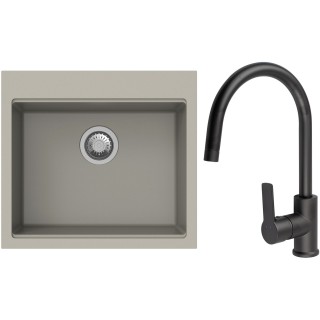 Set StrongSinks S3 (drez Ipel 560 Béžová + batéria Loira Čierna matná)