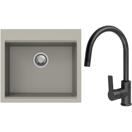 Set StrongSinks S3 (drez Ipel 560 Béžová + batéria Loira Čierna matná)