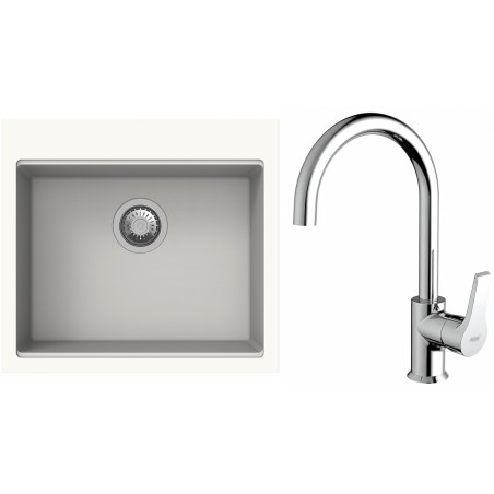 Set StrongSinks S3 (drez Ipel 560 Biela + batéria Rhona Chróm)