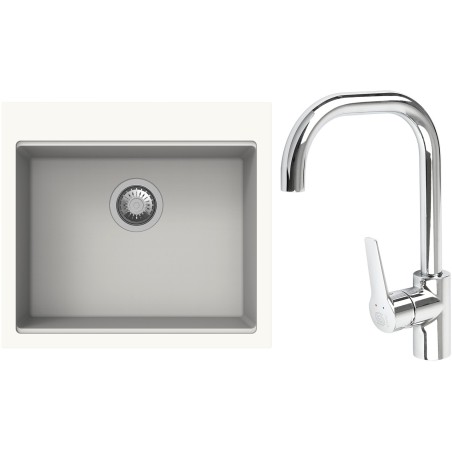 Set StrongSinks S3 (drez Ipel 560 Biela + batéria Garonne Chróm)