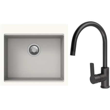 Set StrongSinks S3 (drez Ipel 560 Biela + batéria Loira Čierna matná)